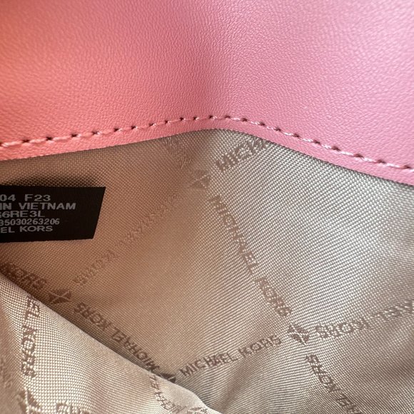 Michael Kors Reed Large Flap Bifold Snap Wallet Primrose Multi Color-Block - Picture 7 of 9